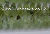 CRB265 15.5 inches 5*12mm rondelle green rutilated quartz beads