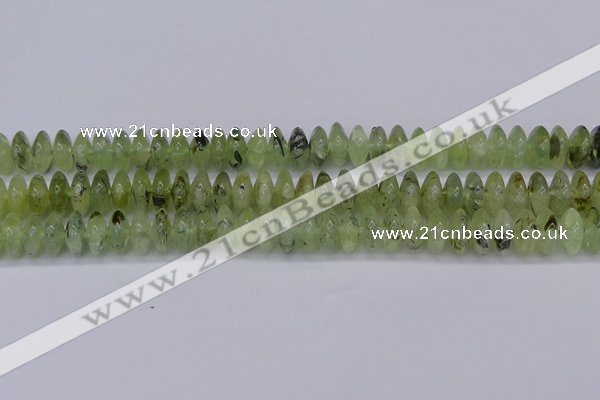 CRB265 15.5 inches 5*12mm rondelle green rutilated quartz beads