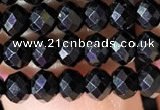 CRB2651 15.5 inches 3*4mm faceted rondelle black spinel beads