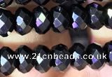 CRB2652 15.5 inches 3.5*5mm faceted rondelle black spinel beads