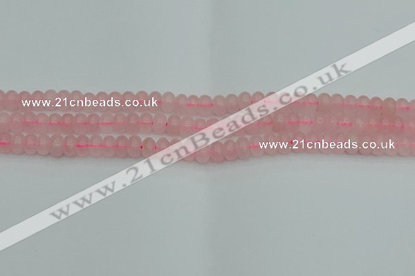 CRB2800 15.5 inches 4*6mm rondelle rose quartz beads wholesale