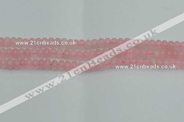 CRB2801 15.5 inches 5*8mm rondelle rose quartz beads wholesale