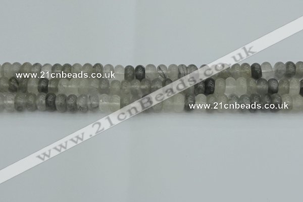 CRB2805 15.5 inches 4*6mm rondelle cloudy quartz beads wholesale