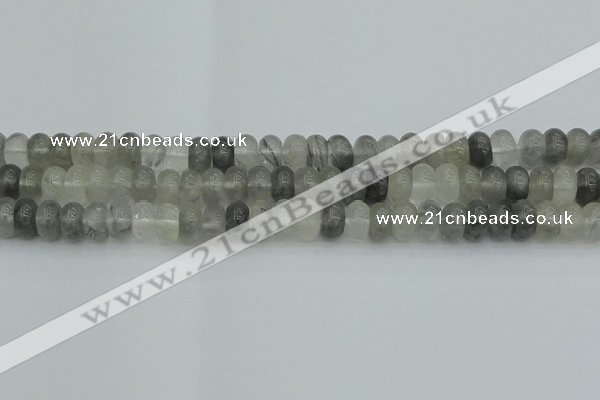 CRB2806 15.5 inches 5*8mm rondelle cloudy quartz beads wholesale