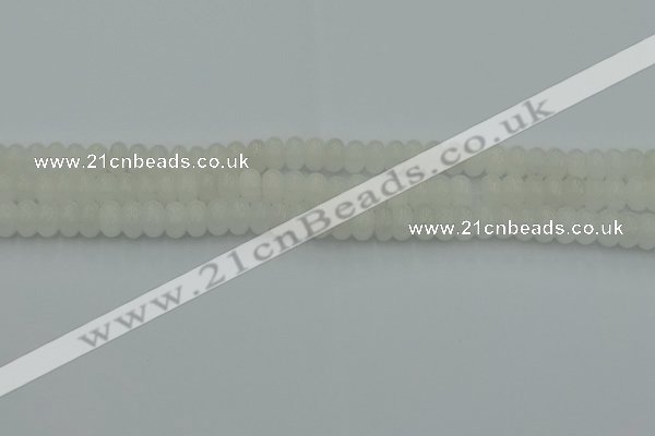 CRB2810 15.5 inches 4*6mm rondelle white jade beads wholesale