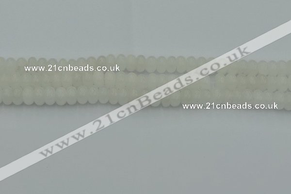 CRB2811 15.5 inches 5*8mm rondelle white jade beads wholesale