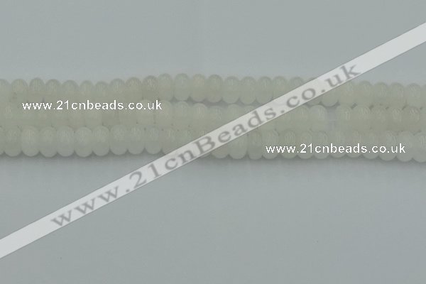 CRB2812 15.5 inches 6*10mm rondelle white jade beads wholesale