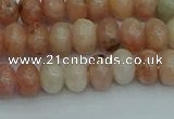 CRB2841 15.5 inches 5*8mm rondelle red plum blossom jade beads