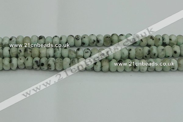 CRB2852 15.5 inches 6*10mm rondelle sesame jasper beads