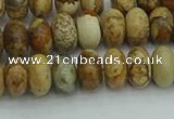 CRB2856 15.5 inches 5*8mm rondelle picture jasper beads