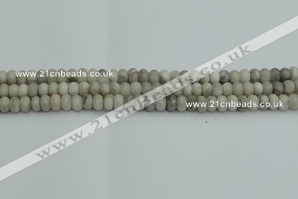 CRB2860 15.5 inches 4*6mm rondelle grey agate beads