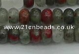 CRB2871 15.5 inches 5*8mm rondelle blood jasper beads