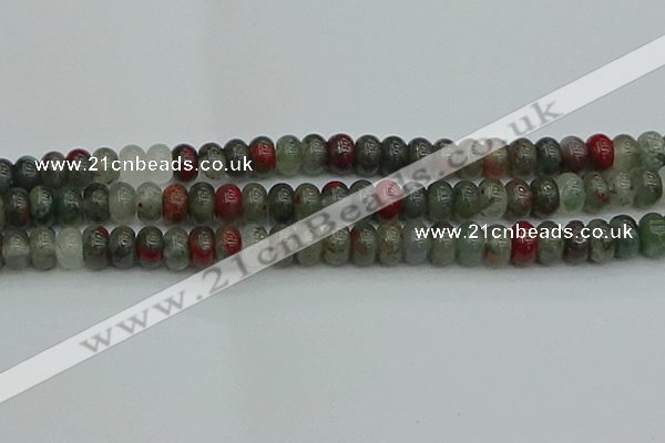 CRB2872 15.5 inches 6*10mm rondelle blood jasper beads