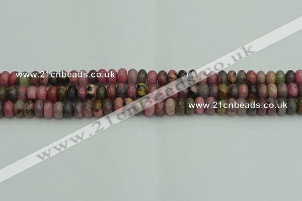 CRB2885 15.5 inches 4*6mm rondelle rhodonite beads wholesale