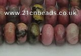 CRB2887 15.5 inches 6*10mm rondelle rhodonite beads wholesale