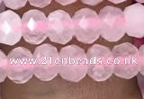 CRB3001 15.5 inches 4*6mm faceted rondelle rose quartz beads