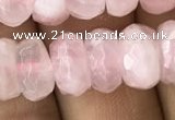 CRB3004 15.5 inches 6*10mm faceted rondelle rose quartz beads