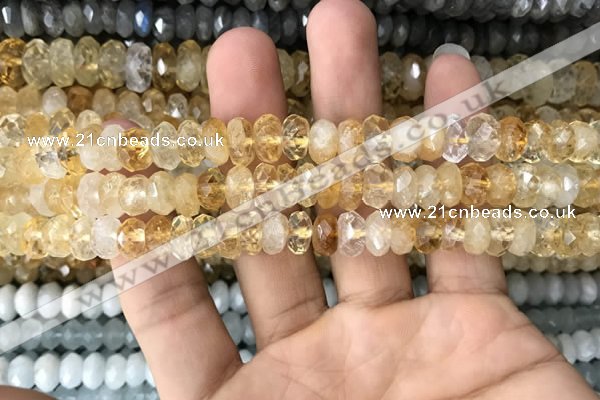 CRB3012 15.5 inches 5*8mm faceted rondelle citrine beads