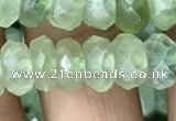 CRB3016 15.5 inches 6*10mm faceted rondelle prehnite beads