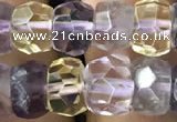 CRB3019 15.5 inches 6*8mm faceted rondelle ametrine beads