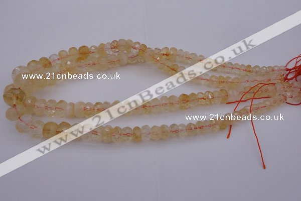 CRB302 15.5 inches 5*8mm - 10*14mm faceted rondelle citrine beads