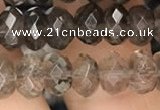 CRB3023 15.5 inches 5*8mm faceted rondelle smoky quartz beads