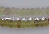 CRB303 15.5 inches 5*8mm - 10*14mm faceted rondelle lemon quartz beads