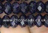 CRB3034 15.5 inches 5*8mm faceted rondelle blue goldstone beads