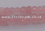 CRB304 15.5 inches 5*8mm - 10*14mm faceted rondelle rose quartz beads