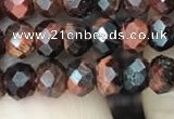 CRB3042 15.5 inches 4*6mm faceted rondelle red tiger eye beads