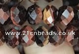 CRB3043 15.5 inches 6*8mm faceted rondelle red tiger eye beads