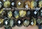 CRB3046 15.5 inches 4*6mm faceted rondelle mixed tiger eye beads