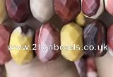 CRB3055 15.5 inches 6*10mm faceted rondelle mookaite beads