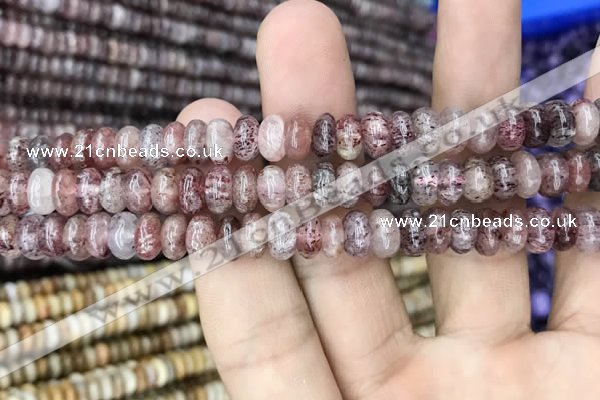CRB3067 15.5 inches 5*8mm rondelle strawberry quartz beads
