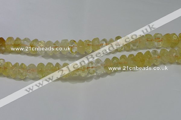 CRB308 15.5 inches 8*12mm faceted rondelle citrine gemstone beads