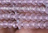 CRB3100 15.5 inches 2*3mm faceted rondelle tiny white crystal beads