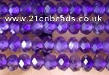 CRB3103 15.5 inches 2*3mm faceted rondelle tiny amethyst beads