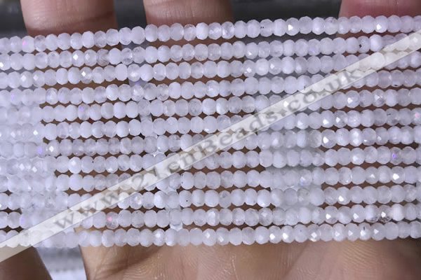 CRB3106 15.5 inches 2*3mm faceted rondelle tiny white moonstone beads