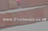 CRB311 15.5 inches 8*12mm tyre matte rose quartz beads wholesale