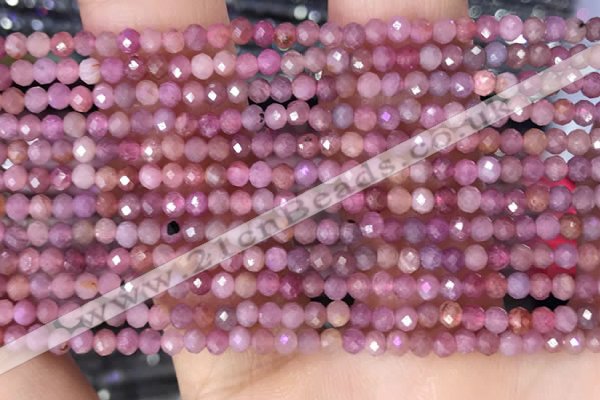 CRB3111 15.5 inches 2*3mm faceted rondelle tiny ruby gemstone beads