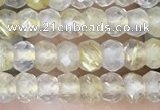 CRB3148 2.5*4mm faceted rondelle tiny golden rutilated quartz beads