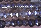 CRB3152 15.5 inches 2.5*4mm faceted rondelle tiny smoky quartz beads