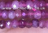 CRB3160 15.5 inches 2.5*4mm faceted rondelle tiny pink tourmaline beads