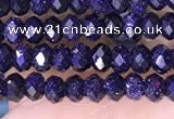 CRB3164 15.5 inches 2.5*4mm faceted rondelle tiny blue goldstone beads