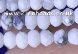 CRB3165 15.5 inches 2.5*4mm faceted rondelle tiny white howlite beads