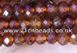 CRB3186 15.5 inches 3*5mm faceted rondelle tiny orange garnet beads