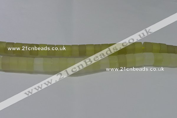 CRB319 15.5 inches 8*12mm tyre matte lemon quartz gemstone beads