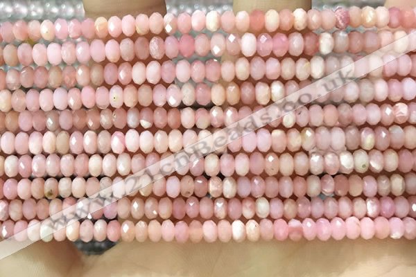 CRB3202 15.5 inches 2.5*4mm faceted rondelle pink opal beads