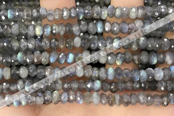 CRB3212 15.5 inches 3.5*6mm faceted rondelle labradorite beads