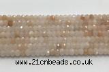 CRB3217 15.5 inches 4*6mm faceted rondelle pink aventurine jade beads wholesale